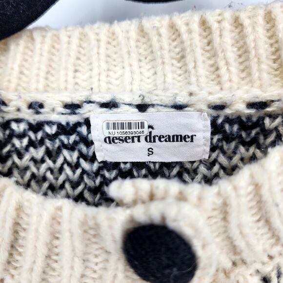 Desert Dreamer Oversized Button Front Checkerboard Cardigan Sweater Size Small - Picture 2 of 5